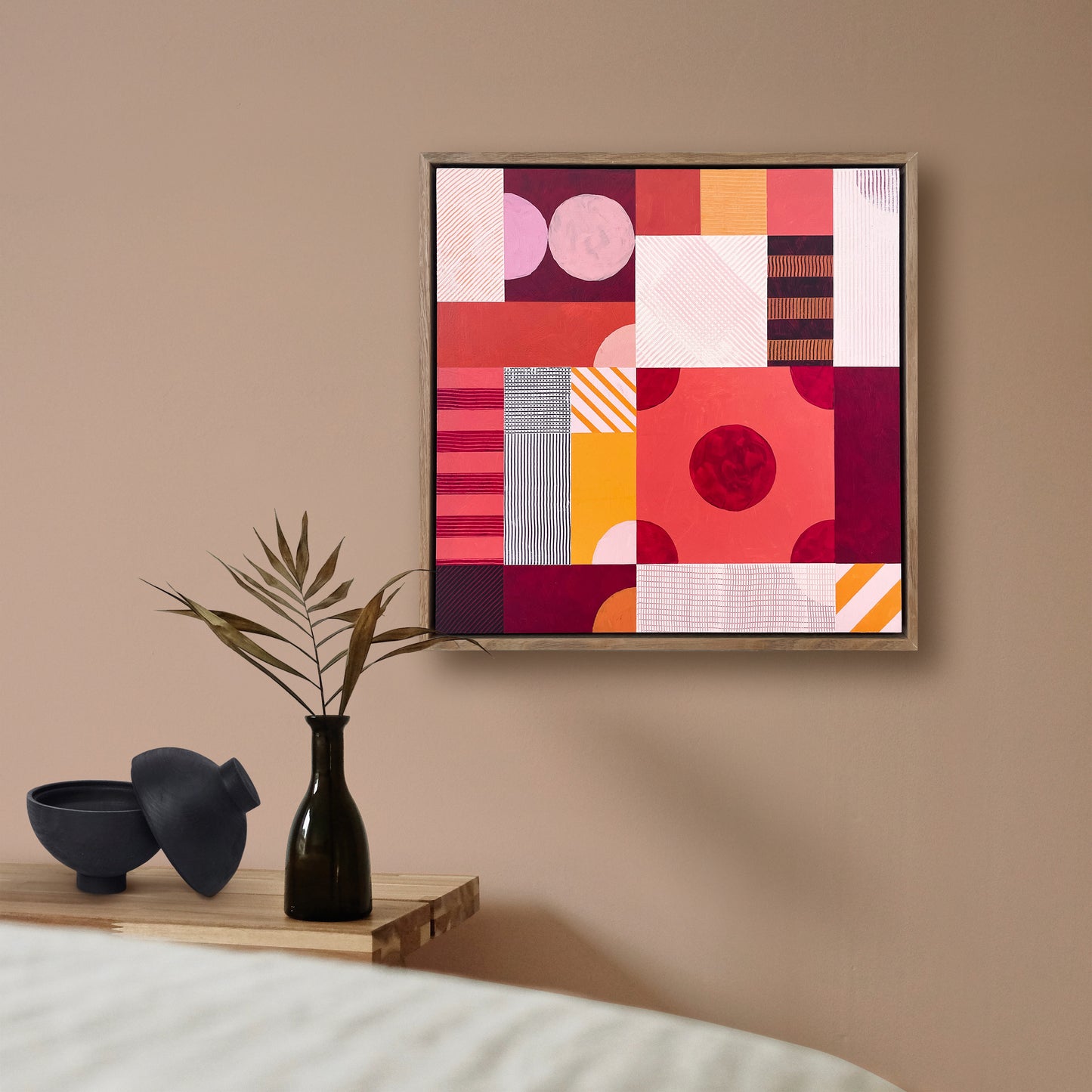 Abstract 'Belonging', 43x43cm, Framed