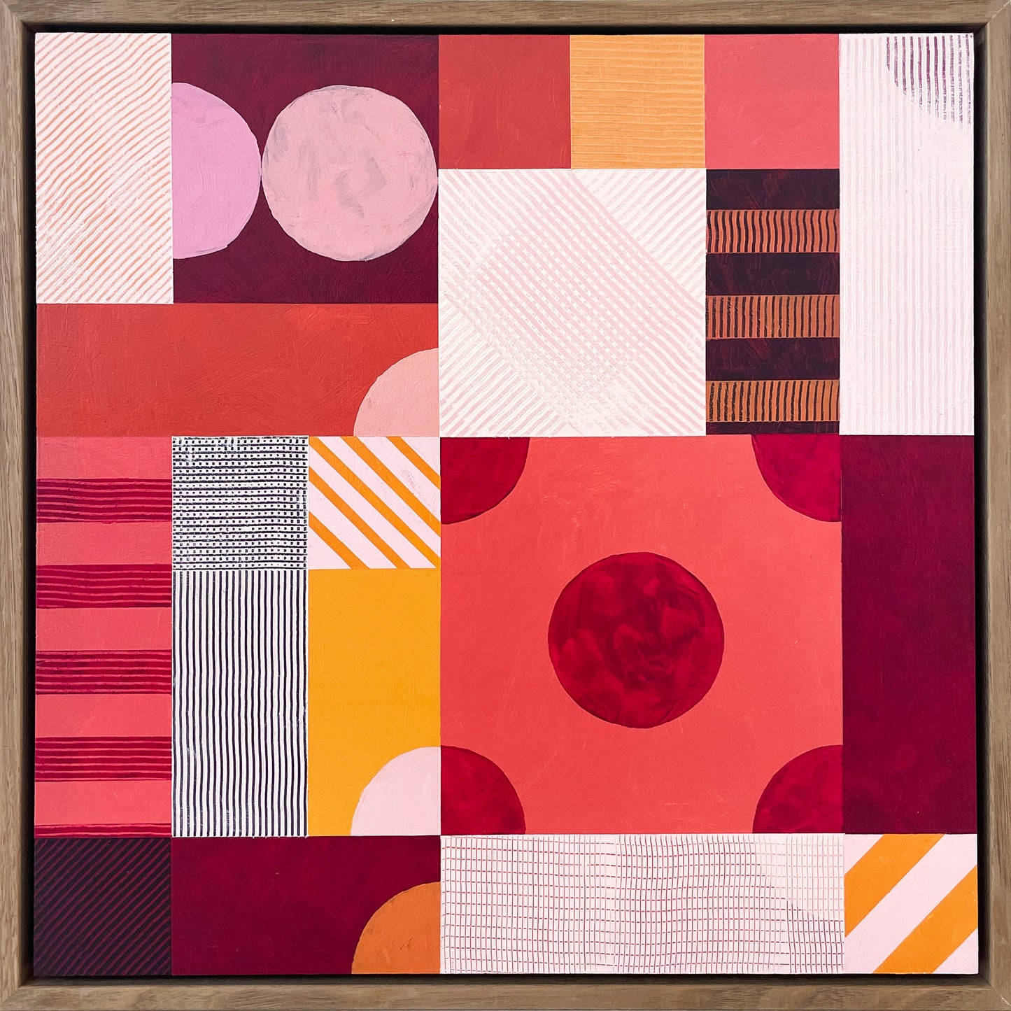 Abstract 'Belonging', 43x43cm, Framed