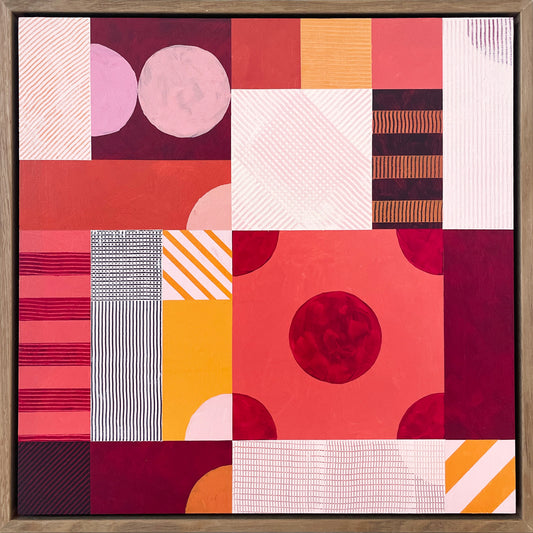 Abstract 'Belonging', 43x43cm, Framed