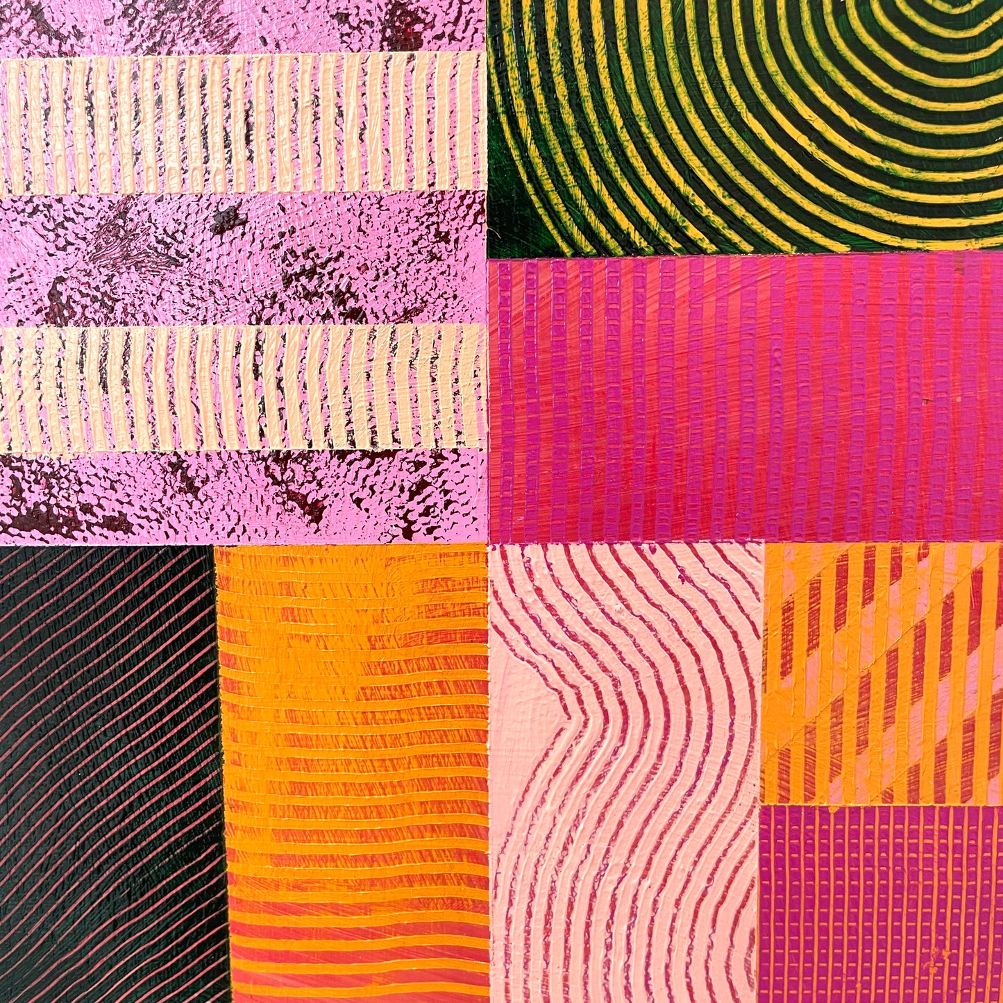 Abstract 'Echo', 23x23cm, Framed