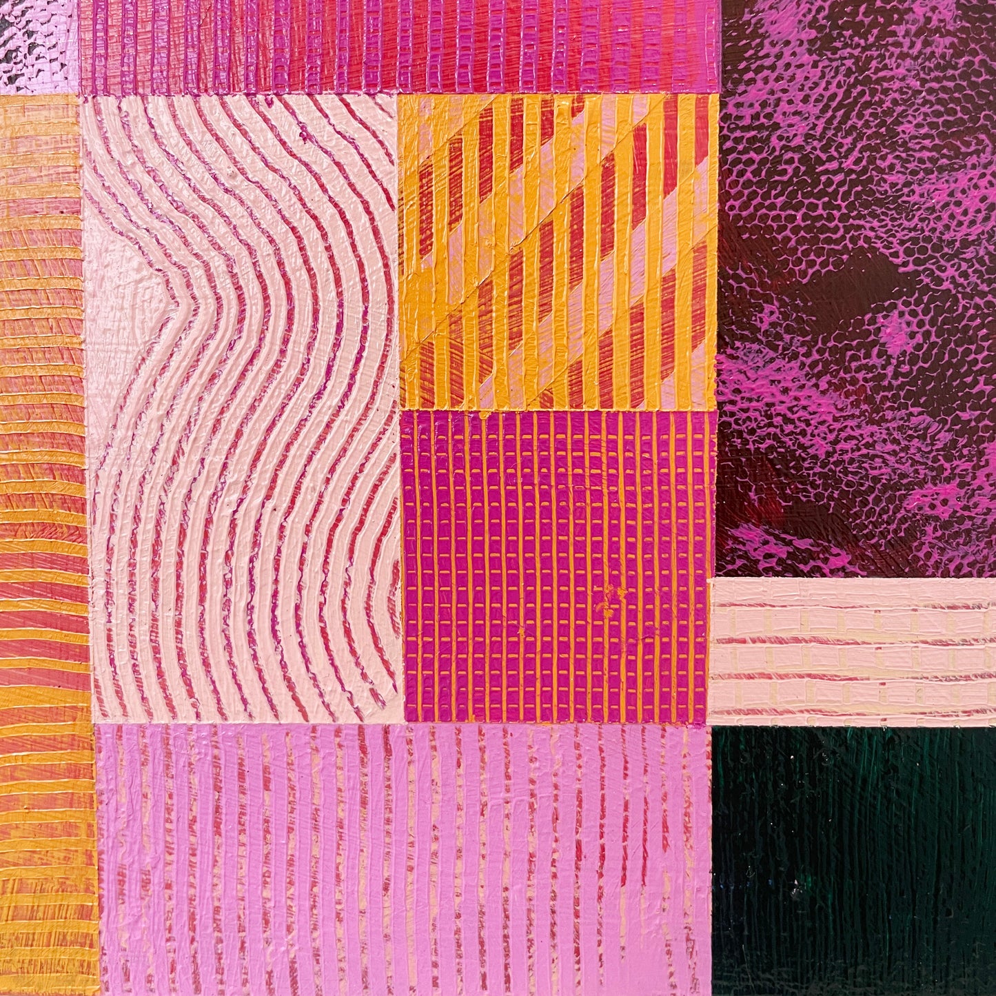 Abstract 'Echo', 23x23cm, Framed
