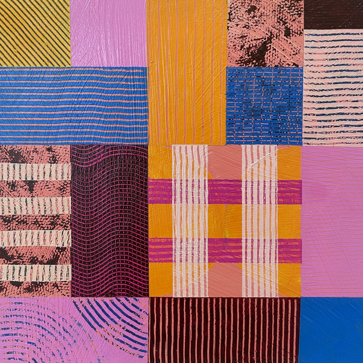 Abstract 'Convergence', 23x23cm, Framed