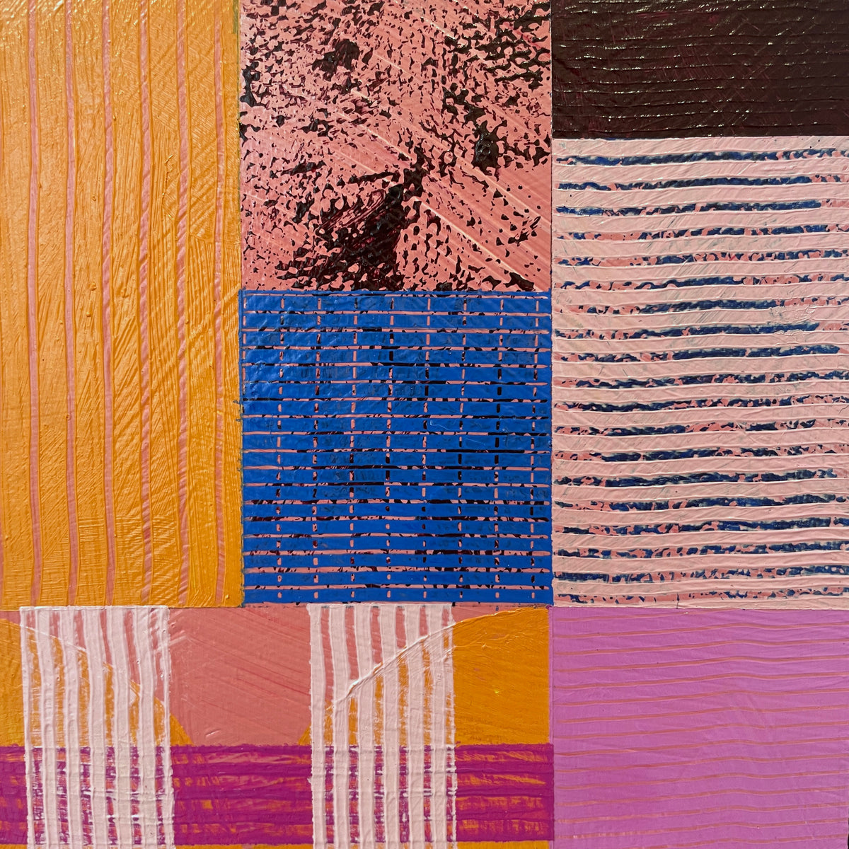 Abstract 'Convergence', 23x23cm, Framed