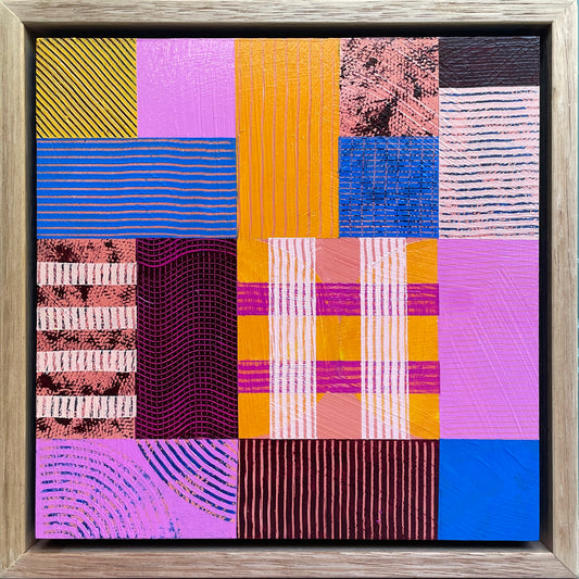 Abstract 'Convergence', 23x23cm, Framed