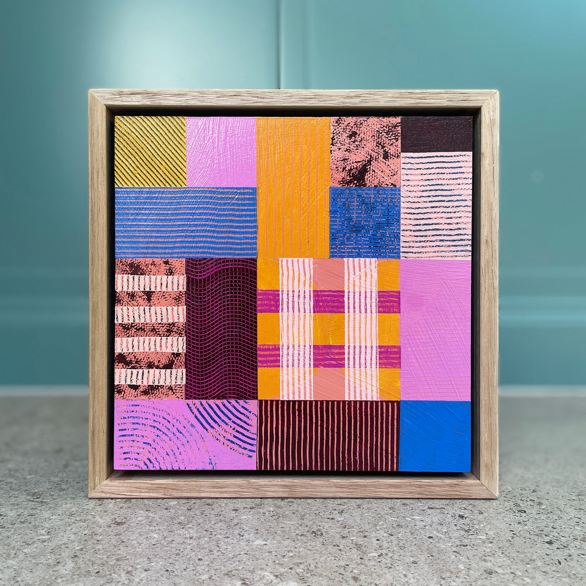 Abstract 'Convergence', 23x23cm, Framed