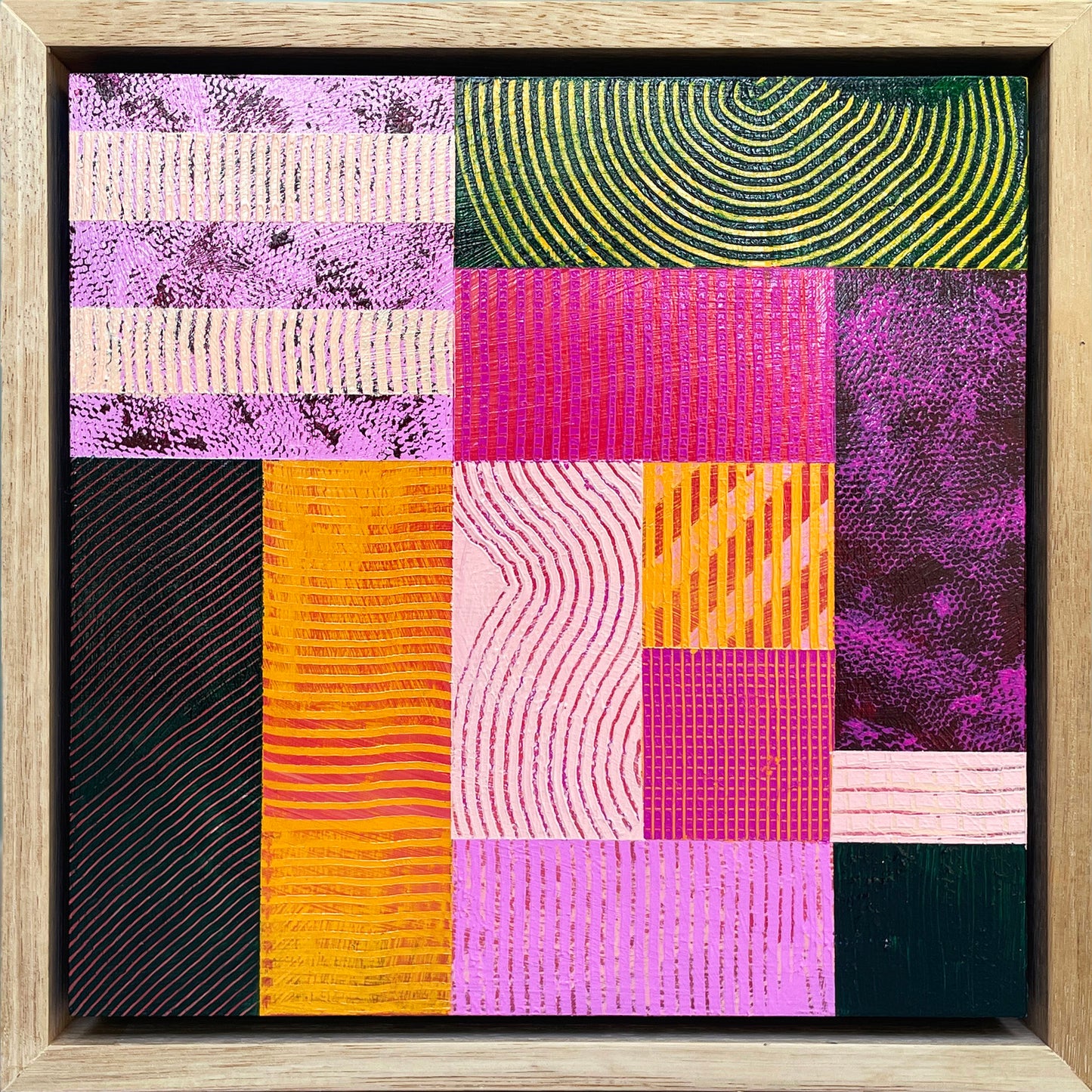 Abstract 'Echo', 23x23cm, Framed