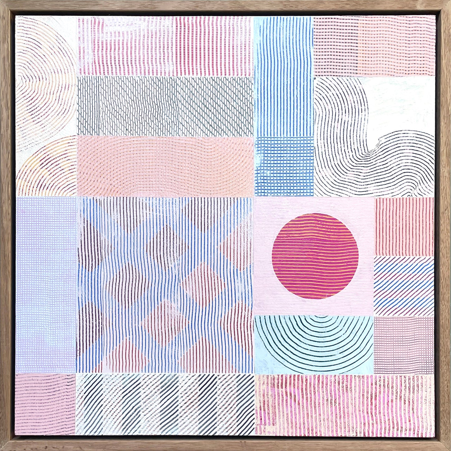 Abstract 'Resonance', 43x43cm, Framed