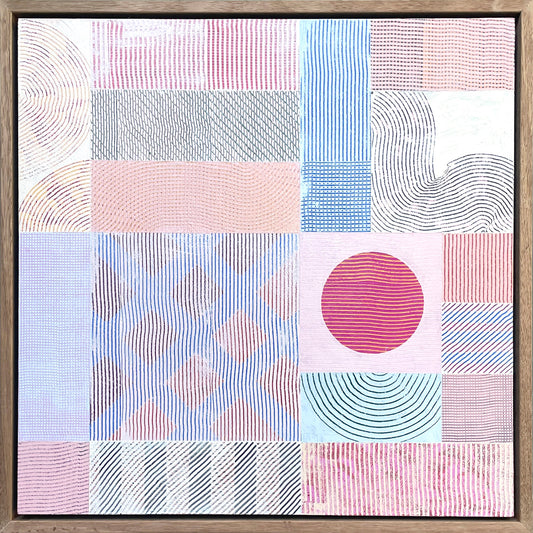 Abstract 'Resonance', 43x43cm, Framed