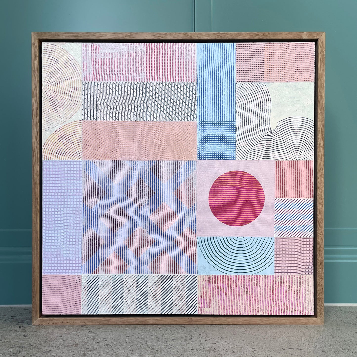 Abstract 'Resonance', 43x43cm, Framed