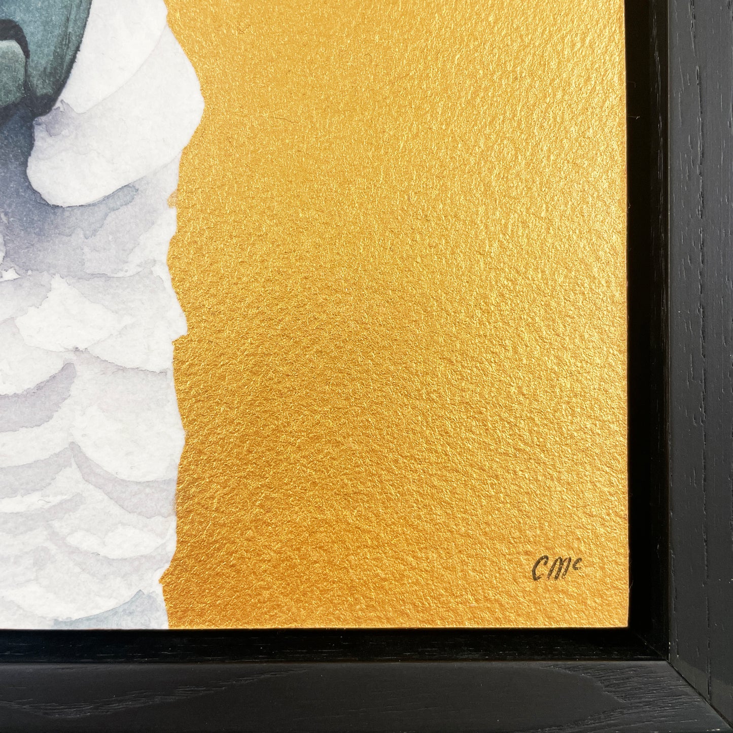 Golden Sulphur Crested Cockatoo, 23x23cm, Framed