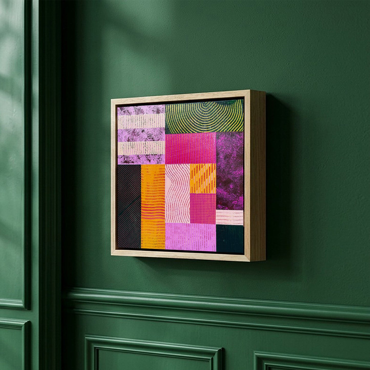 Abstract 'Echo', 23x23cm, Framed