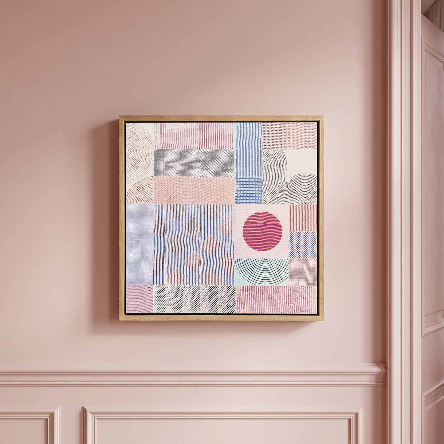 Abstract 'Resonance', 43x43cm, Framed